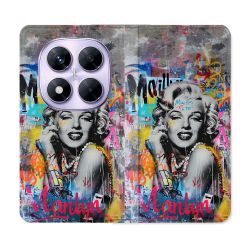 Housse Cuir Portefeuille Pour Xiaomi Redmi Note 14 PRO 4G Street Art Maryline Monroe