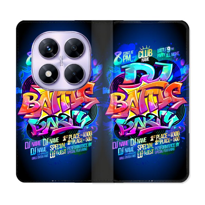 Housse Cuir Portefeuille Pour Xiaomi Redmi Note 14 PRO 4G Street Art Rap