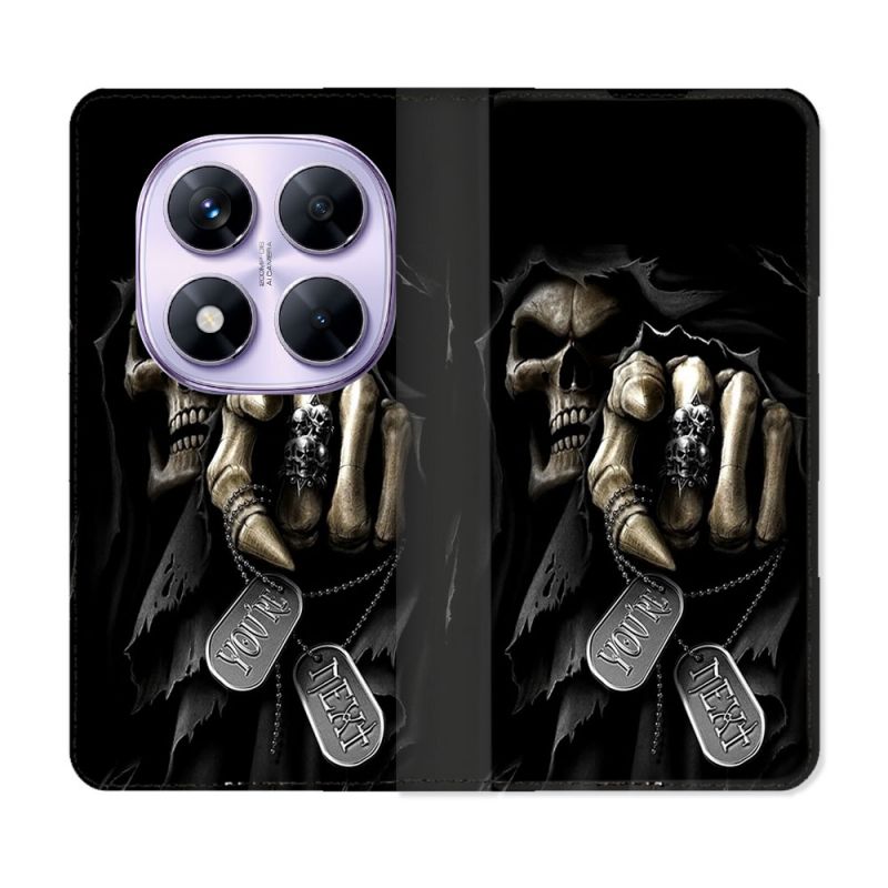 Housse Cuir Portefeuille Pour Xiaomi Redmi Note 14 PRO 4G Tete de Mort Your Next