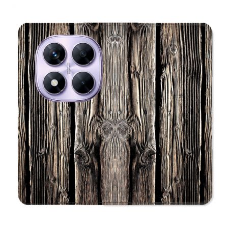 Housse Cuir Portefeuille Pour Xiaomi Redmi Note 14 PRO 4G Texture Bois