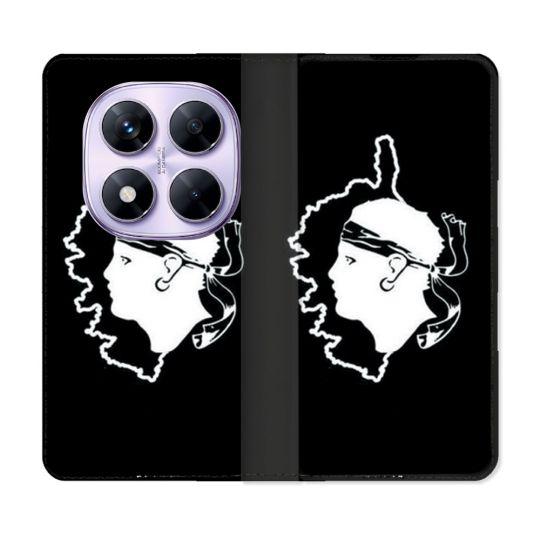 Housse Cuir Portefeuille Pour Xiaomi Redmi Note 14 PRO 4G Voyage Corse Noir