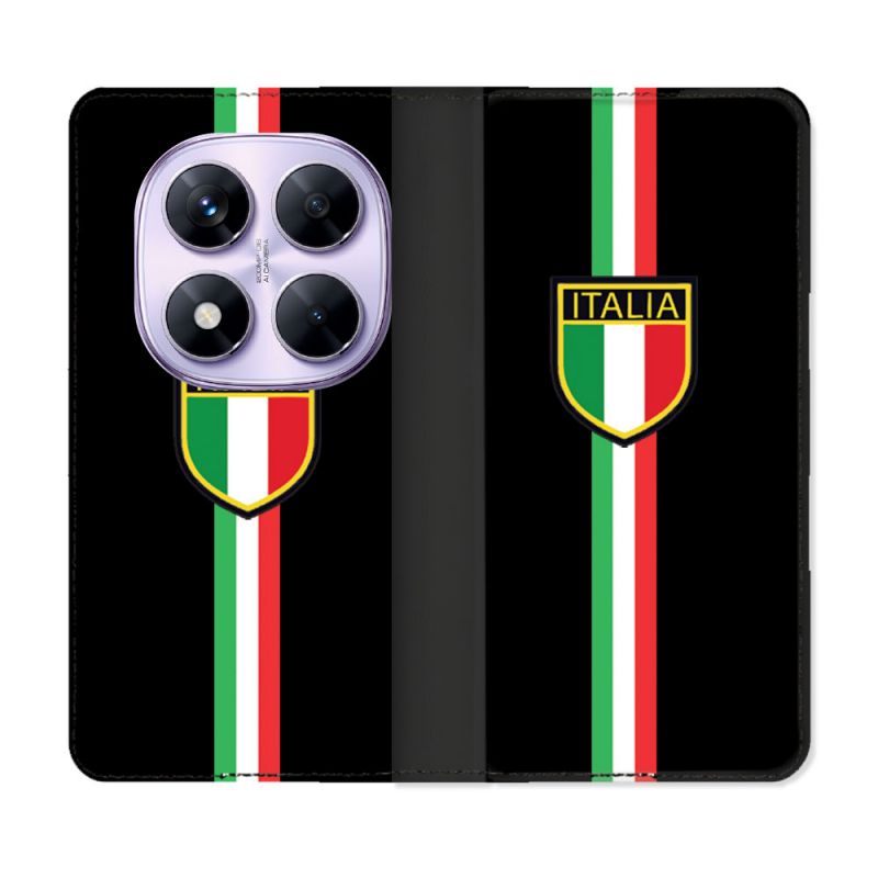 Housse Cuir Portefeuille Pour Xiaomi Redmi Note 14 PRO 4G Voyage Italie 3 Noir