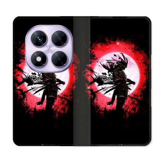 Housse Cuir Portefeuille Pour Xiaomi Redmi Note 14 PRO 4G Voyage Japon Samourai