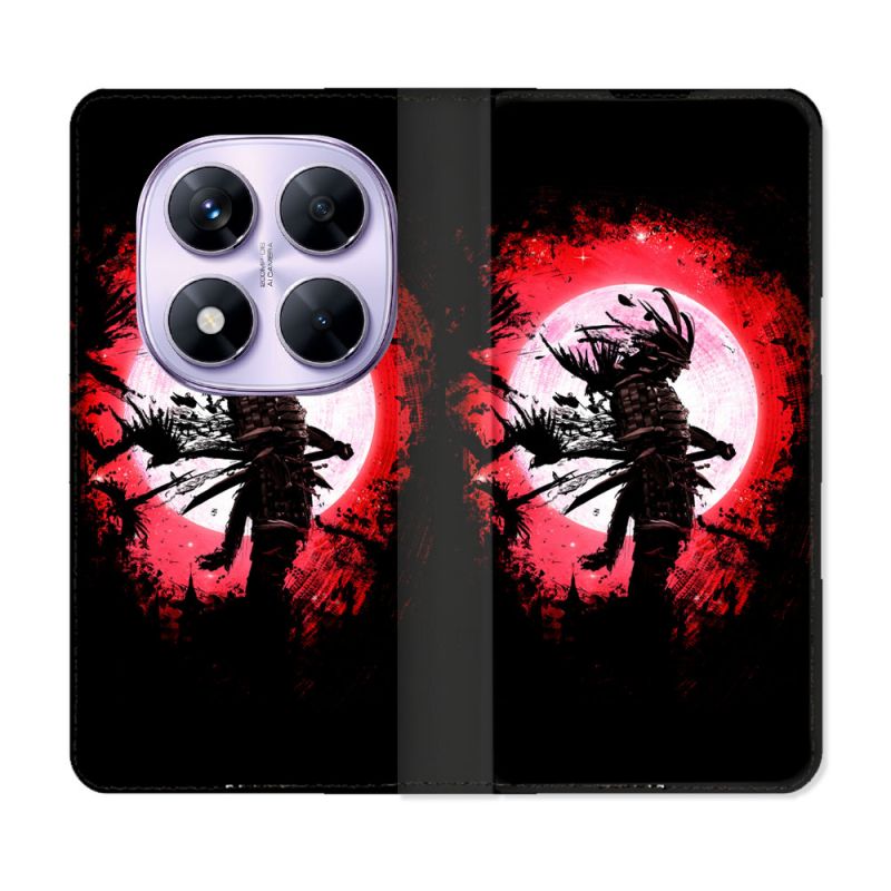 Housse Cuir Portefeuille Pour Xiaomi Redmi Note 14 PRO 4G Voyage Japon Samourai