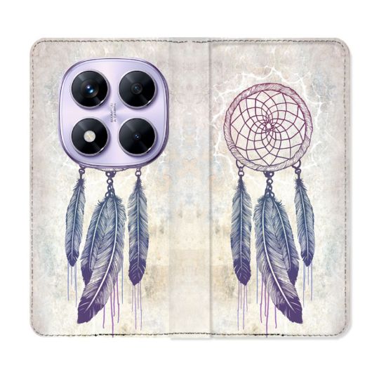 Housse Cuir Portefeuille Pour Xiaomi Redmi Note 14 PRO 4G Zen Attrape Reve Blanc