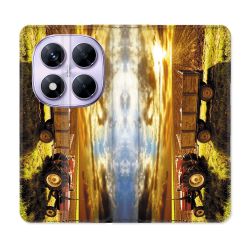 Housse Cuir Portefeuille Pour Xiaomi Redmi Note 14 PRO 5G Agriculture Tracteur Color