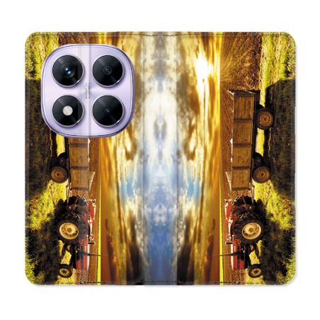 Housse Cuir Portefeuille Pour Xiaomi Redmi Note 14 PRO 5G Agriculture Tracteur Color