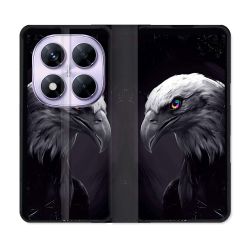 Housse Cuir Portefeuille Pour Xiaomi Redmi Note 14 PRO 5G Animal Aigle Royal Noir