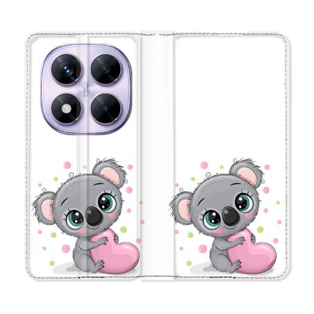 Housse Cuir Portefeuille Pour Xiaomi Redmi Note 14 PRO 5G Animal Koala Cœur