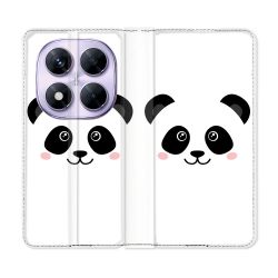 Housse Cuir Portefeuille Pour Xiaomi Redmi Note 14 PRO 5G Animal Panda Blanc