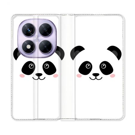 Housse Cuir Portefeuille Pour Xiaomi Redmi Note 14 PRO 5G Animal Panda Blanc