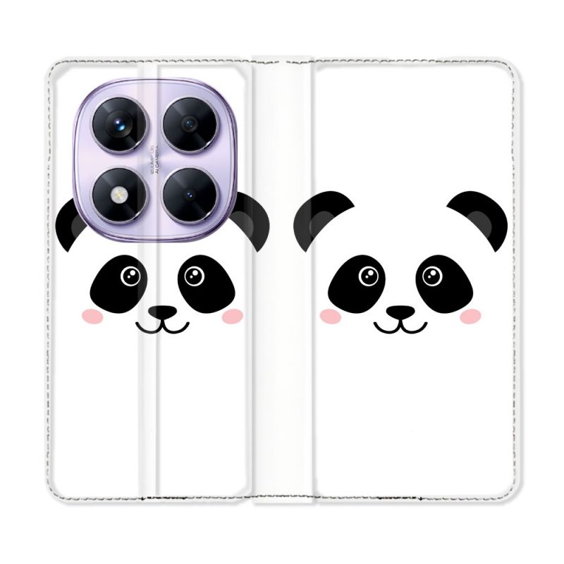 Housse Cuir Portefeuille Pour Xiaomi Redmi Note 14 PRO 5G Animal Panda Blanc