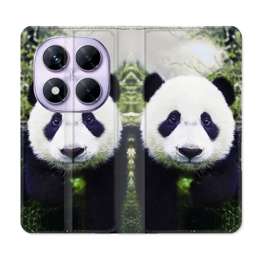 Housse Cuir Portefeuille Pour Xiaomi Redmi Note 14 PRO 5G Animal Panda Color