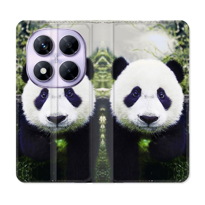 Housse Cuir Portefeuille Pour Xiaomi Redmi Note 14 PRO 5G Animal Panda Color