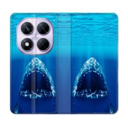 Housse Cuir Portefeuille Pour Xiaomi Redmi Note 14 PRO 5G Animal Requin Dent