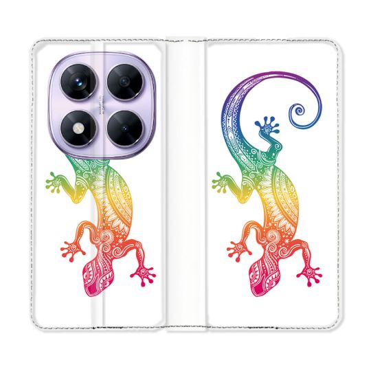 Housse Cuir Portefeuille Pour Xiaomi Redmi Note 14 PRO 5G Animal Salamandre Color