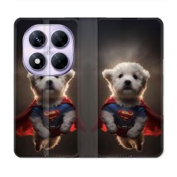 Housse Cuir Portefeuille Pour Xiaomi Redmi Note 14 PRO 5G Animal Super Chien