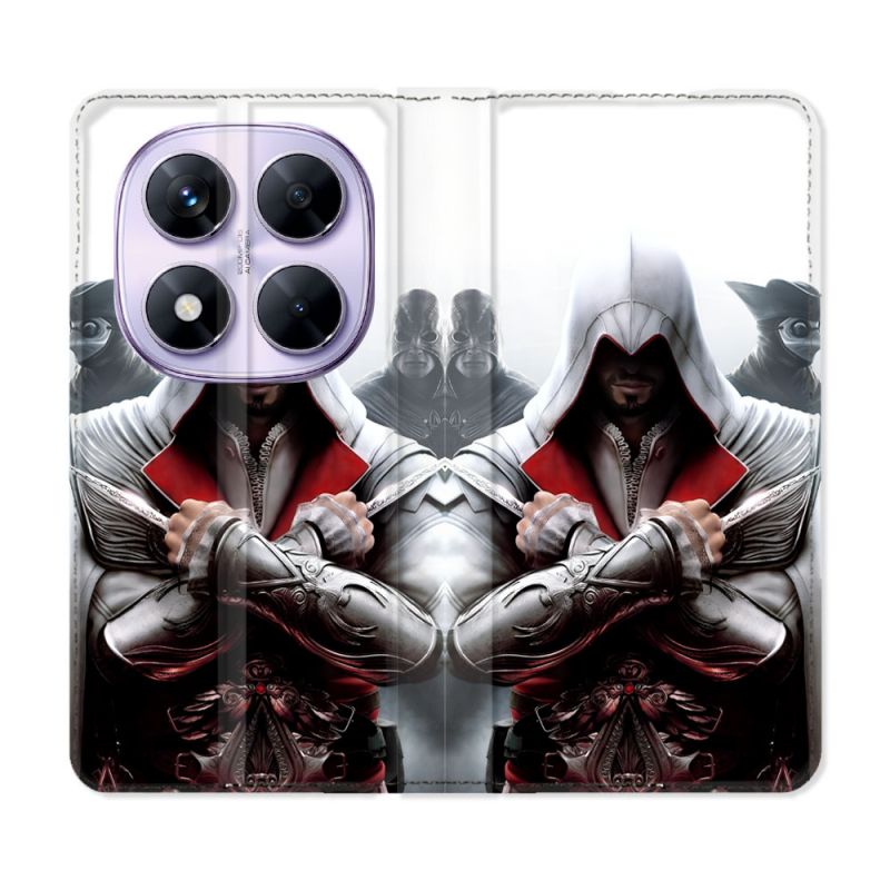 Housse Cuir Portefeuille Pour Xiaomi Redmi Note 14 PRO 5G Assassin Creed Mask