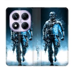 Housse Cuir Portefeuille Pour Xiaomi Redmi Note 14 PRO 5G Call Of Duty Guerrier