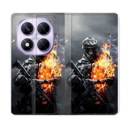 Housse Cuir Portefeuille Pour Xiaomi Redmi Note 14 PRO 5G Call Of Duty Squelette
