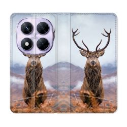 Housse Cuir Portefeuille Pour Xiaomi Redmi Note 14 PRO 5G Chasse Chevreuil Montagne