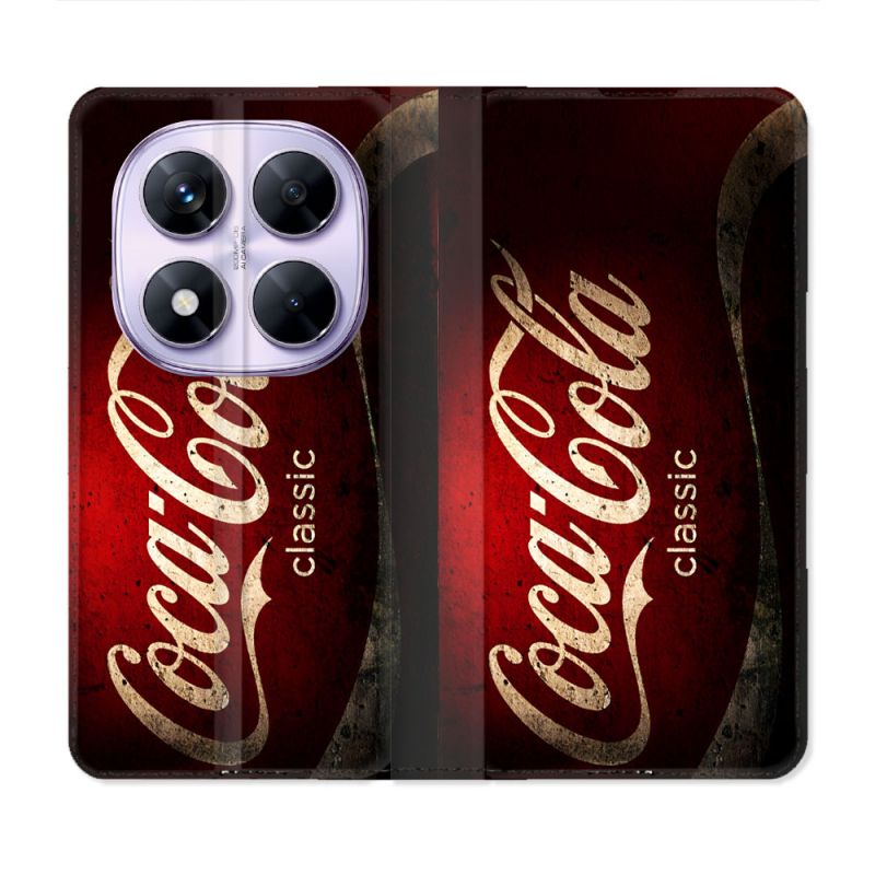 Housse Cuir Portefeuille Pour Xiaomi Redmi Note 14 PRO 5G Coca Cola Classique