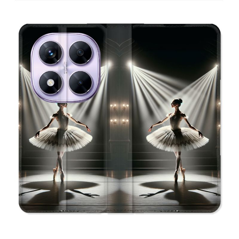 Housse Cuir Portefeuille Pour Xiaomi Redmi Note 14 PRO 5G Danseuse Lumière