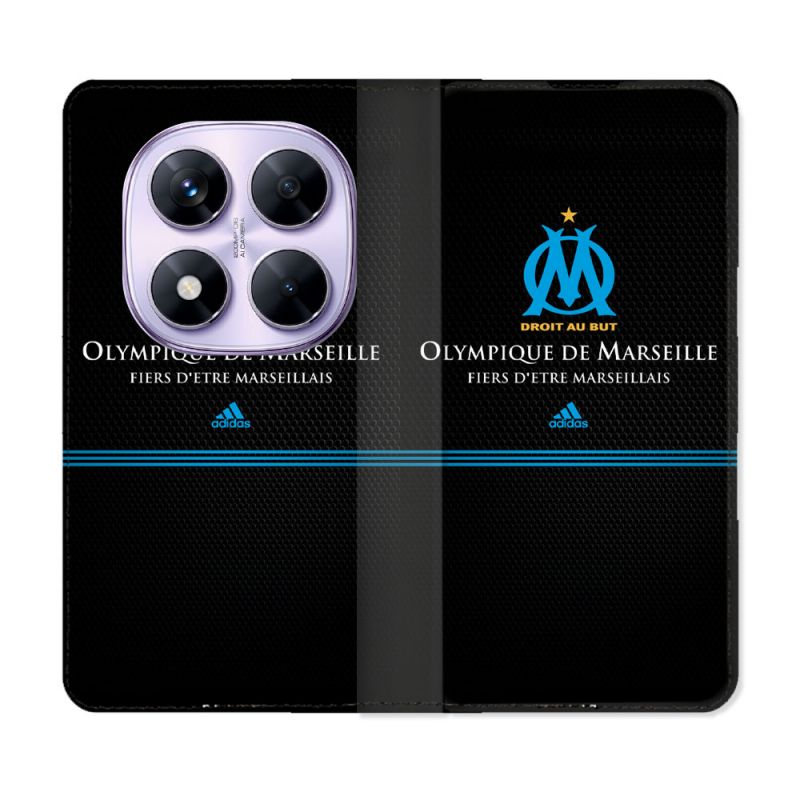 Housse Cuir Portefeuille Pour Xiaomi Redmi Note 14 PRO 4G Olympique Marseille OM Fier etre Marseillais
