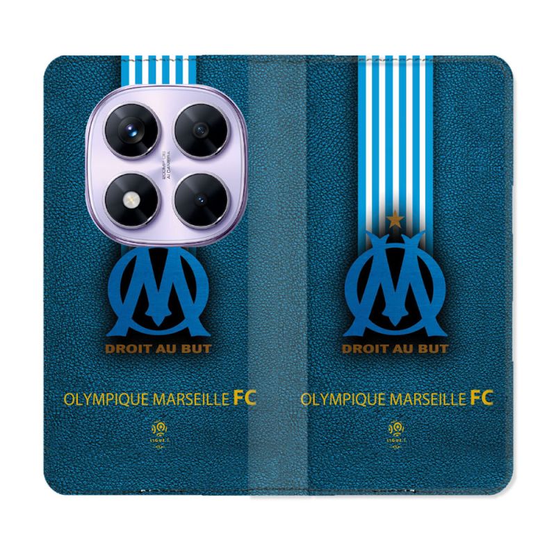 Housse Cuir Portefeuille Pour Xiaomi Redmi Note 14 PRO 4G Olympique Marseille OM Bande