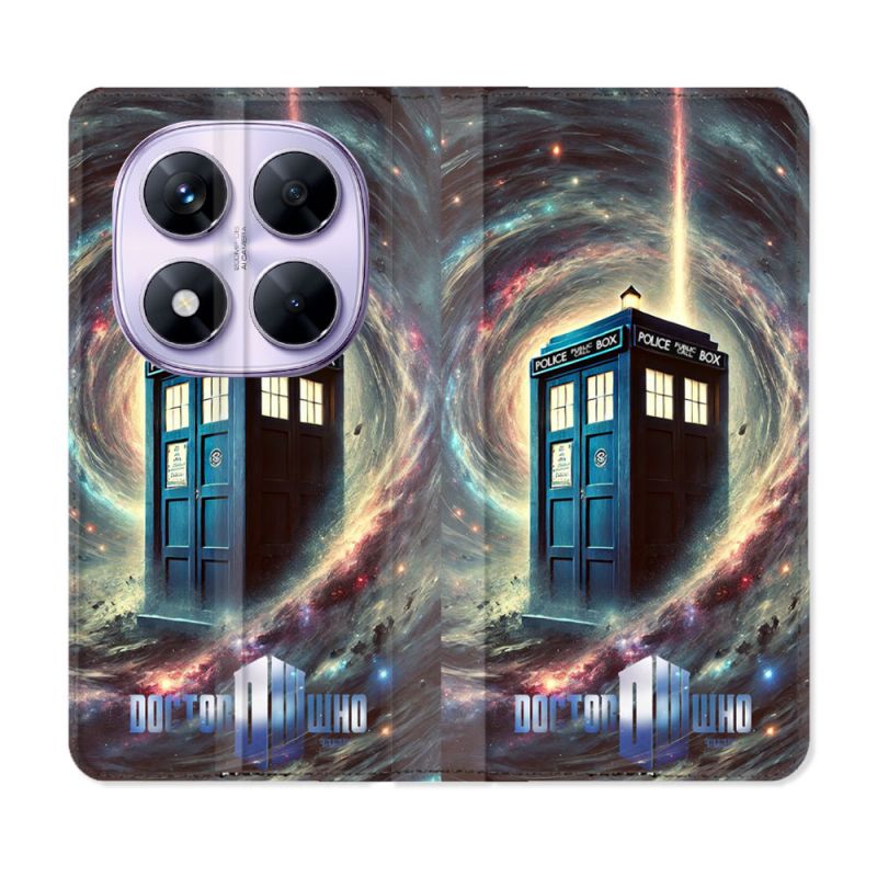 Housse Cuir Portefeuille Pour Xiaomi Redmi Note 14 PRO 5G Dr Who Tardis Univers