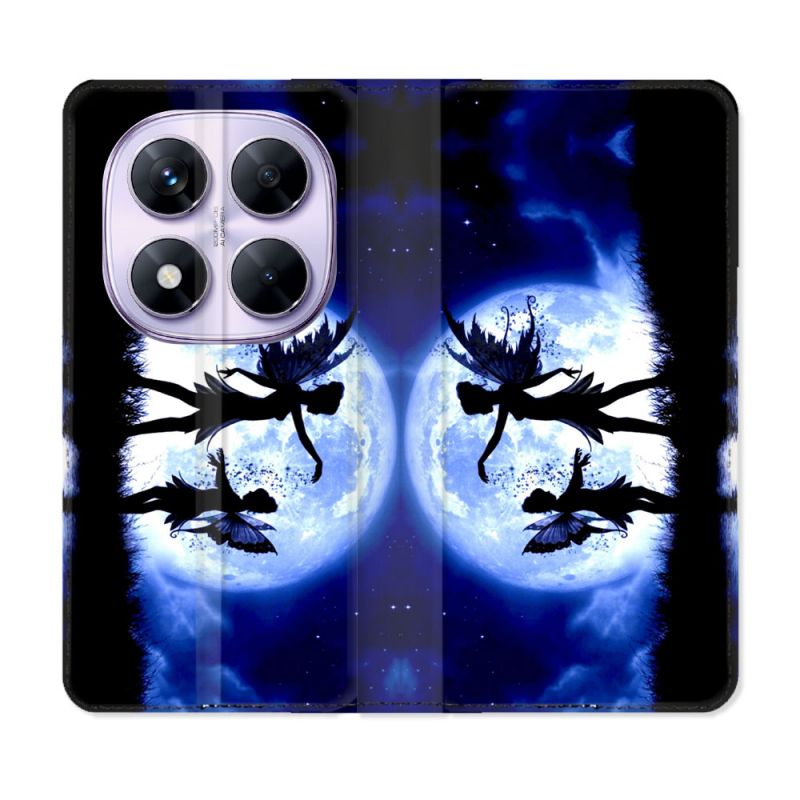 Housse Cuir Portefeuille Pour Xiaomi Redmi Note 14 PRO 5G Fantastique Fee Lune