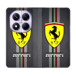 Housse Cuir Portefeuille Pour Xiaomi Redmi Note 14 PRO 5G Ferrari Carbone