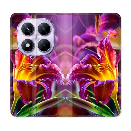 Housse Cuir Portefeuille Pour Xiaomi Redmi Note 14 PRO 5G Fleur Lys Color