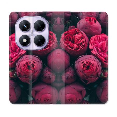 Housse Cuir Portefeuille Pour Xiaomi Redmi Note 14 PRO 5G Fleur Pivoine