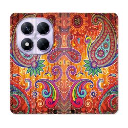 Housse Cuir Portefeuille Pour Xiaomi Redmi Note 14 PRO 5G Fleur Psychedelic