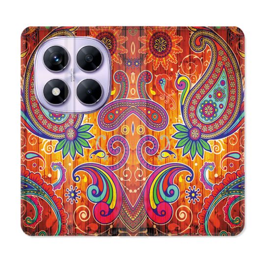Housse Cuir Portefeuille Pour Xiaomi Redmi Note 14 PRO 5G Fleur Psychedelic