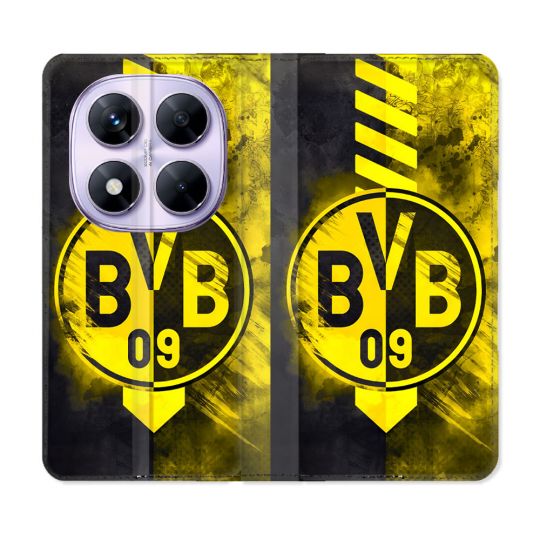 Housse Cuir Portefeuille Pour Xiaomi Redmi Note 14 PRO 5G Foot Dortmund