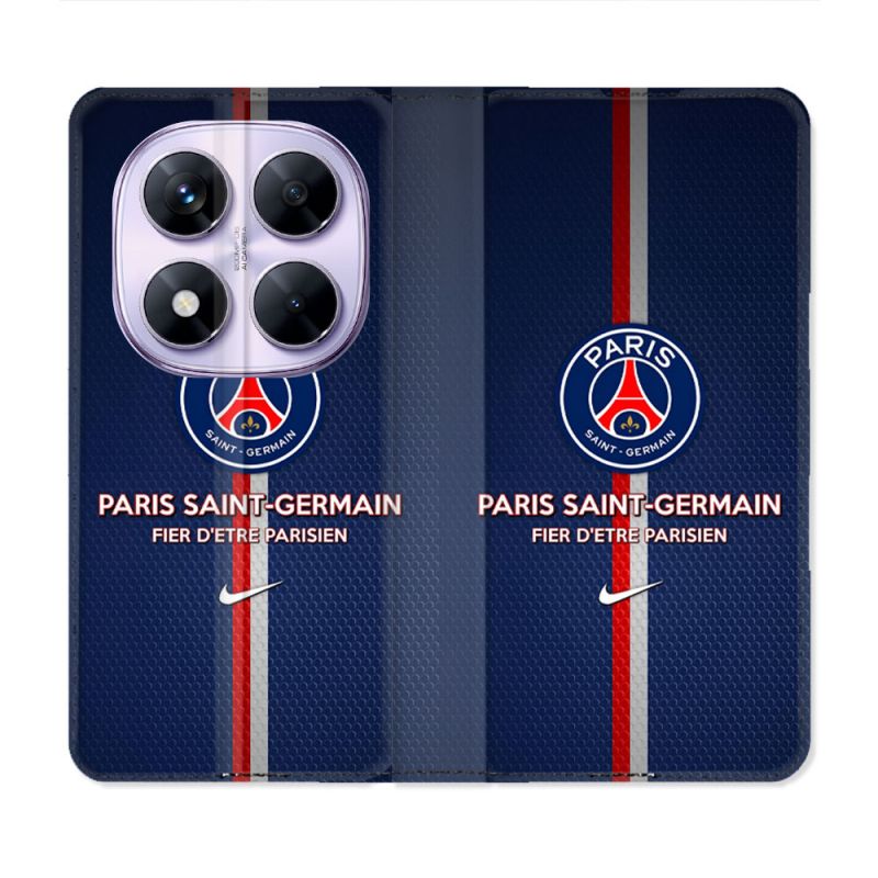 Housse Cuir Portefeuille Pour Xiaomi Redmi Note 14 PRO 5G Foot PSG Fier