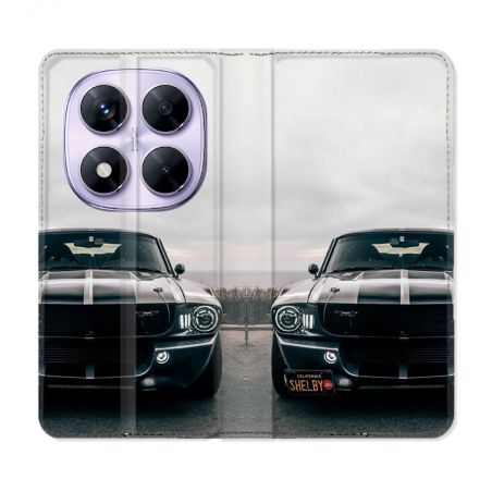 Housse Cuir Portefeuille Pour Xiaomi Redmi Note 14 PRO 5G Ford Mustang GT500 Vintage