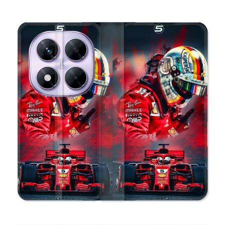 Housse Cuir Portefeuille Pour Xiaomi Redmi Note 14 PRO 5G Formule 1 F1 Ferrari