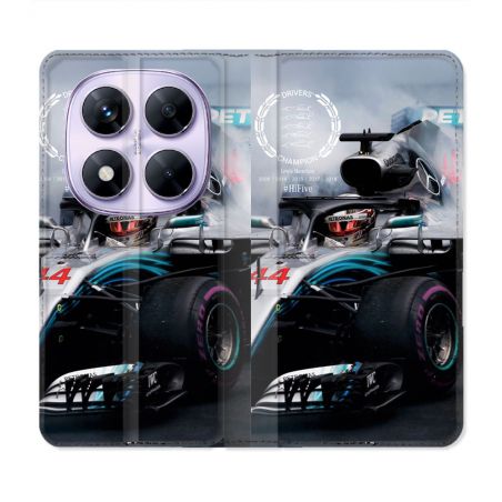 Housse Cuir Portefeuille Pour Xiaomi Redmi Note 14 PRO 5G Formule 1 F1 Mercedes Petronas