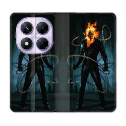 Housse Cuir Portefeuille Pour Xiaomi Redmi Note 14 PRO 5G Ghost Rider