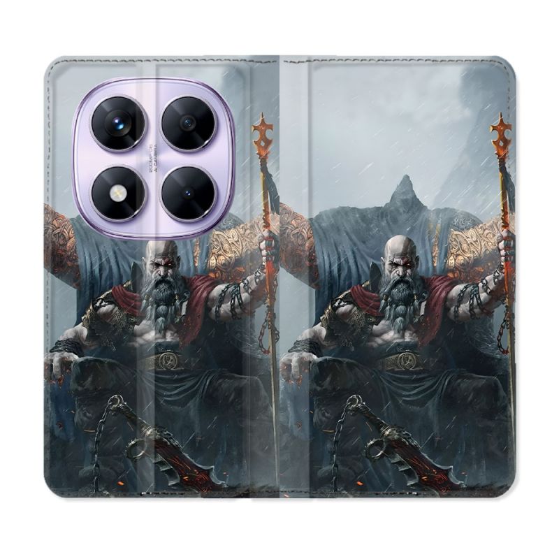 Housse Cuir Portefeuille Pour Xiaomi Redmi Note 14 PRO 5G Gof Of War