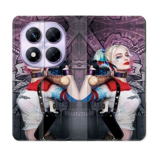 Housse Cuir Portefeuille Pour Xiaomi Redmi Note 14 PRO 5G Harley Quinn Batte