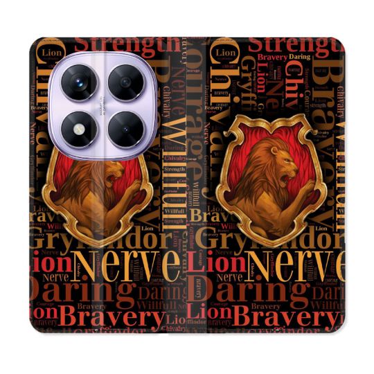 Housse Cuir Portefeuille Pour Xiaomi Redmi Note 14 PRO 5G Harry Potter Griffondor