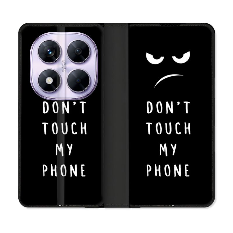 Housse Cuir Portefeuille Pour Xiaomi Redmi Note 14 PRO 5G Humour Don't Touch