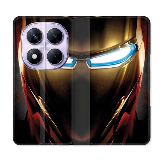 Housse Cuir Portefeuille Pour Xiaomi Redmi Note 14 PRO 5G Iron Man Casque