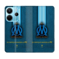 Housse Cuir Portefeuille Pour Xiaomi Redmi Note 14 4G Olympique Marseille OM Bande