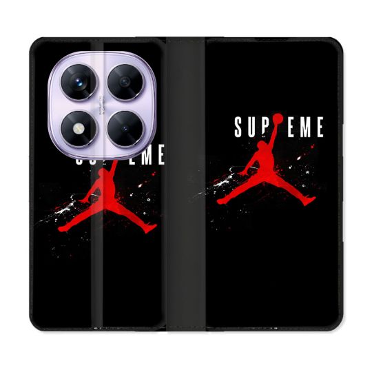 Housse Cuir Portefeuille Pour Xiaomi Redmi Note 14 PRO 5G Jordan Supreme Noir