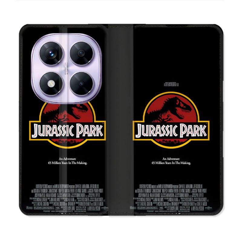 Housse Cuir Portefeuille Pour Xiaomi Redmi Note 14 PRO 5G Jurassic Park Affiche